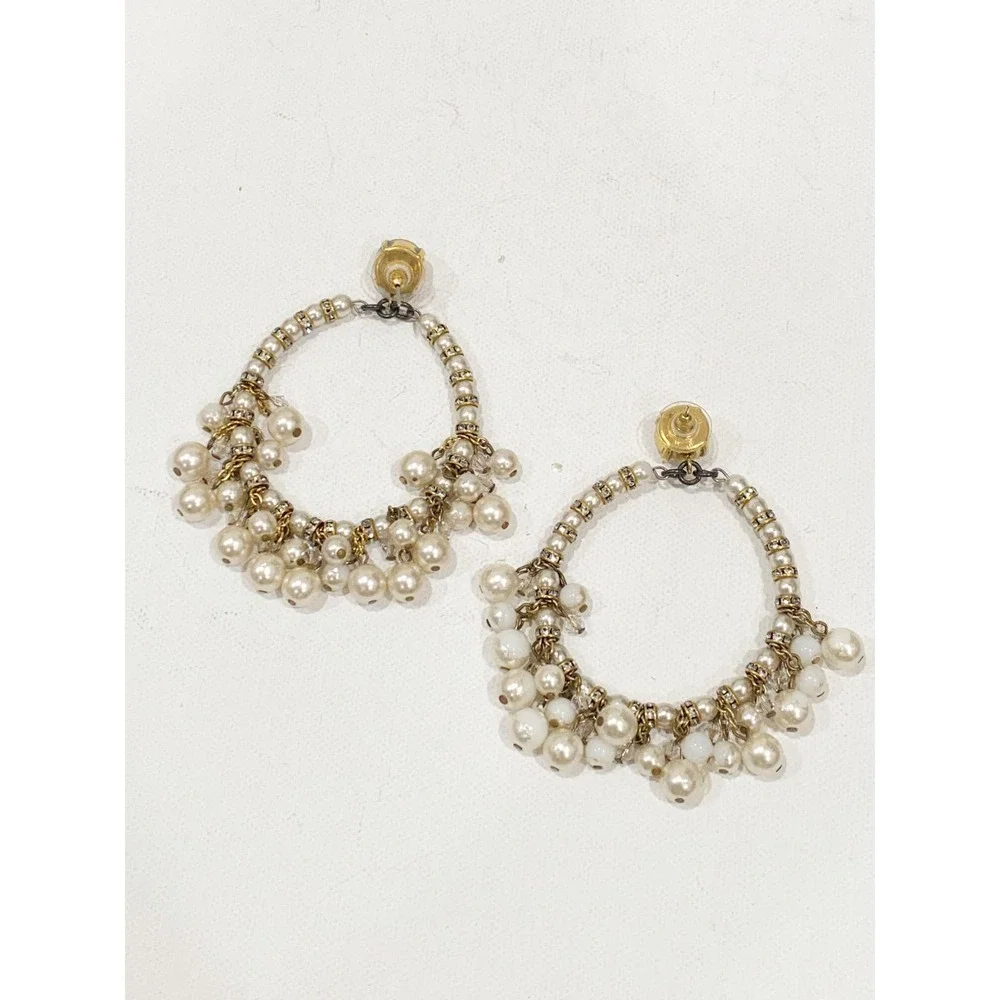 Erickson Beamon Pretty Women Hoop Earrings $478 24k Gold Vermeil Plate Swarovski - Picture 5 of 6